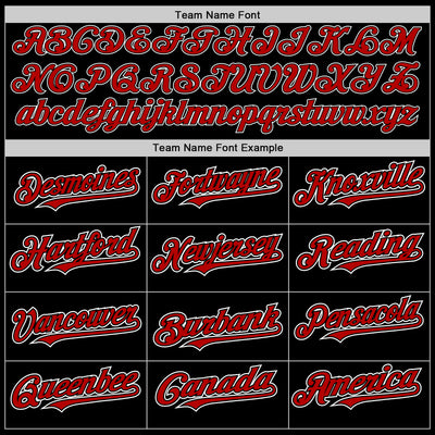 Custom Black Red-White Authentic Baseball Jersey