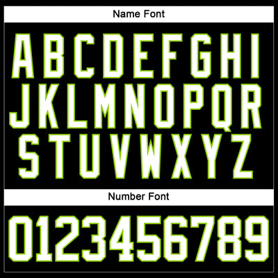 Custom Black White-Neon Green Hockey Lace Neck Jersey