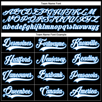 Custom Black White-Powder Blue Hockey Lace Neck Jersey