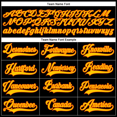 Custom Black Yellow-Orange Hockey Lace Neck Jersey