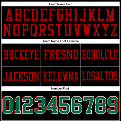 Custom Black Kelly Green-Red Authentic Football Jersey