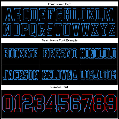 Custom Black Powder Blue-Red Authentic Football Jersey