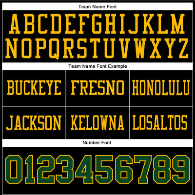 Custom Black Green-Gold Authentic Football Jersey