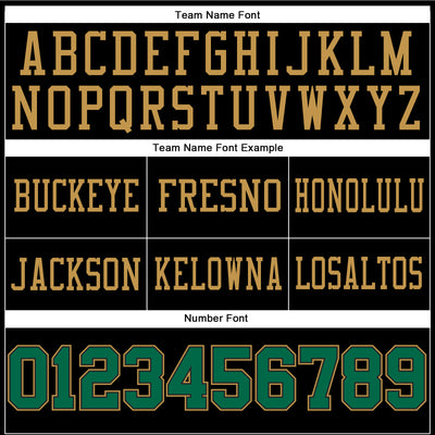 Custom Black Kelly Green-Old Gold Authentic Football Jersey