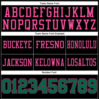 Custom Black Kelly Green-Pink Authentic Football Jersey