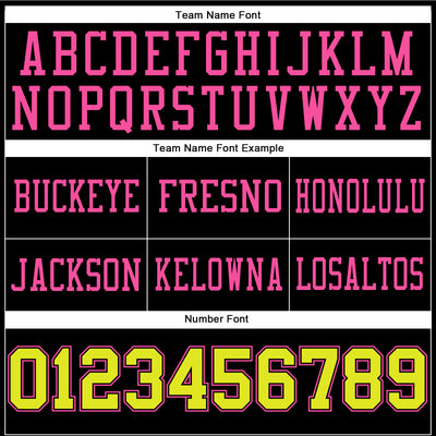 Custom Black Neon Yellow-Pink Authentic Football Jersey