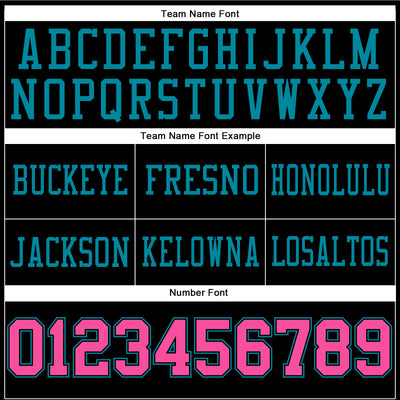 Custom Black Pink-Teal Authentic Football Jersey