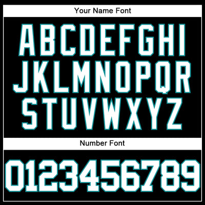 Custom Black White-Teal Authentic Baseball Jersey
