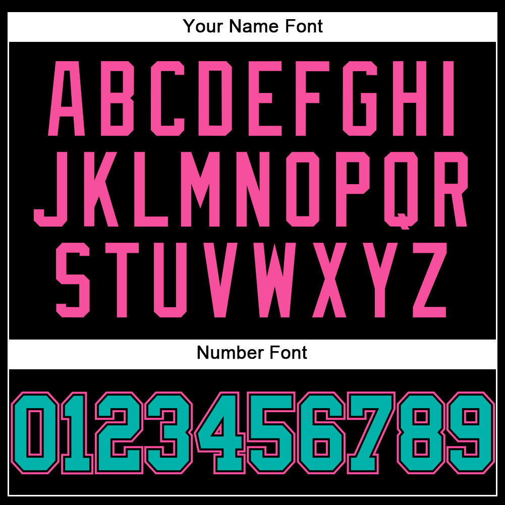 Custom Black Aqua-Pink Authentic Baseball Jersey