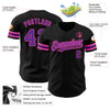 Custom Black Purple-Pink Authentic Baseball Jersey