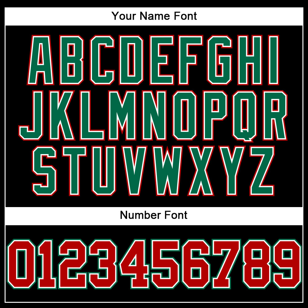 Custom Black Red-Kelly Green Authentic Baseball Jersey