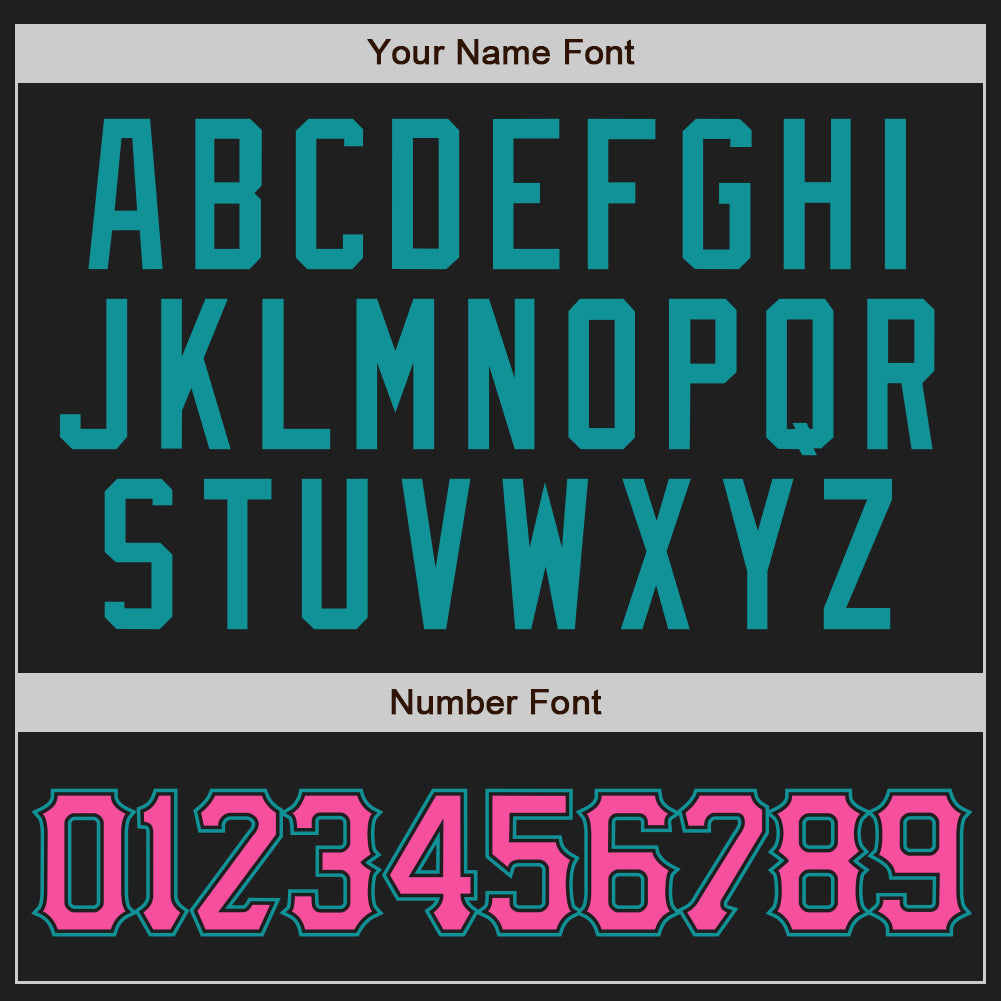 Custom Black Pink-Teal Authentic Baseball Jersey