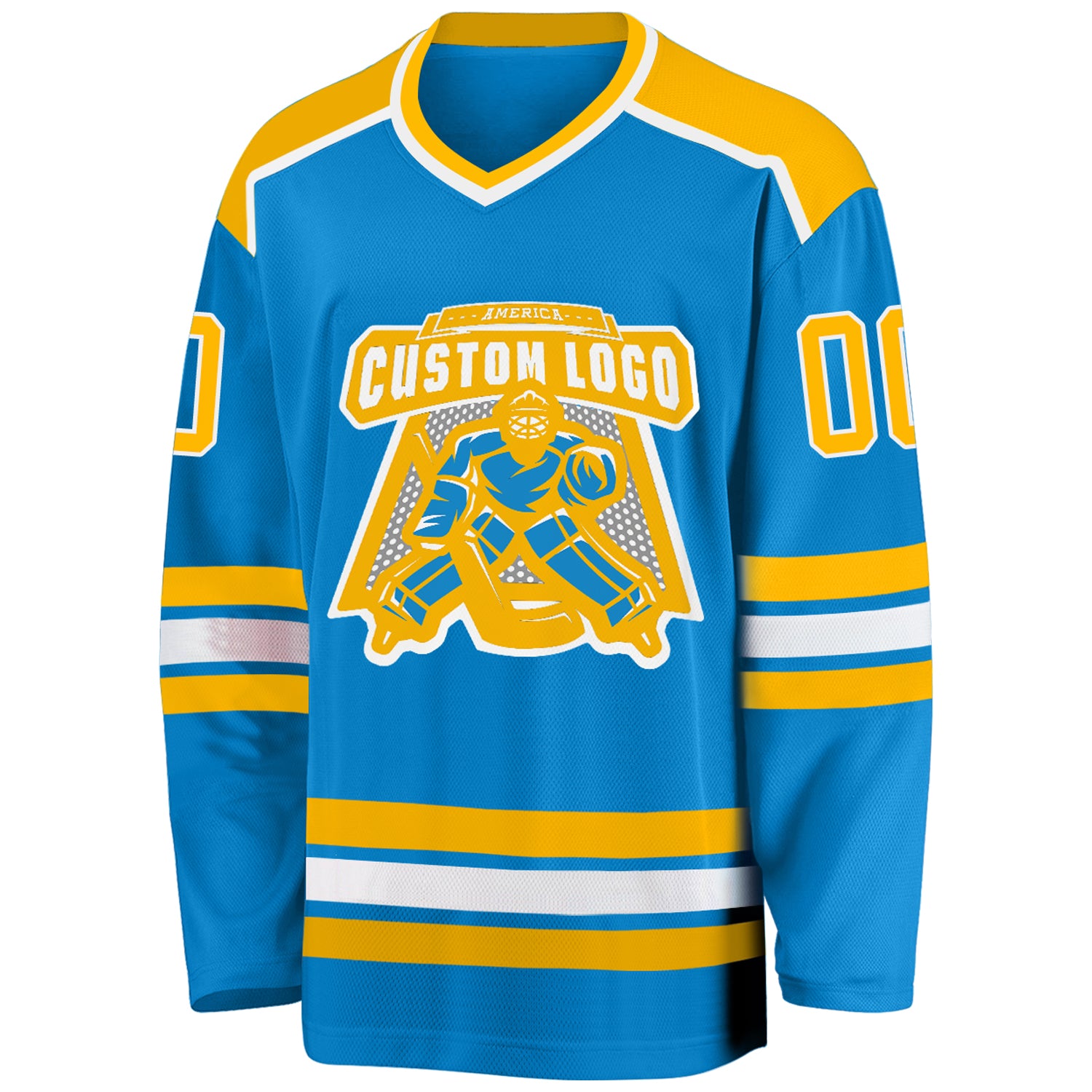 Custom Blue Gold-White Hockey Jersey Women's Size:M