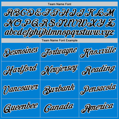 Custom Blue Black-White Performance T-Shirt