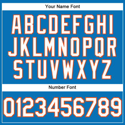 Custom Blue White-Orange Performance T-Shirt