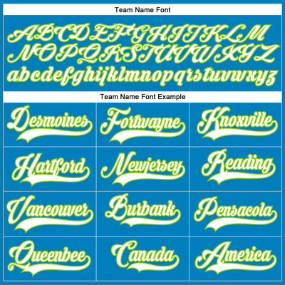 Custom Blue White-Neon Green Hockey Lace Neck Jersey