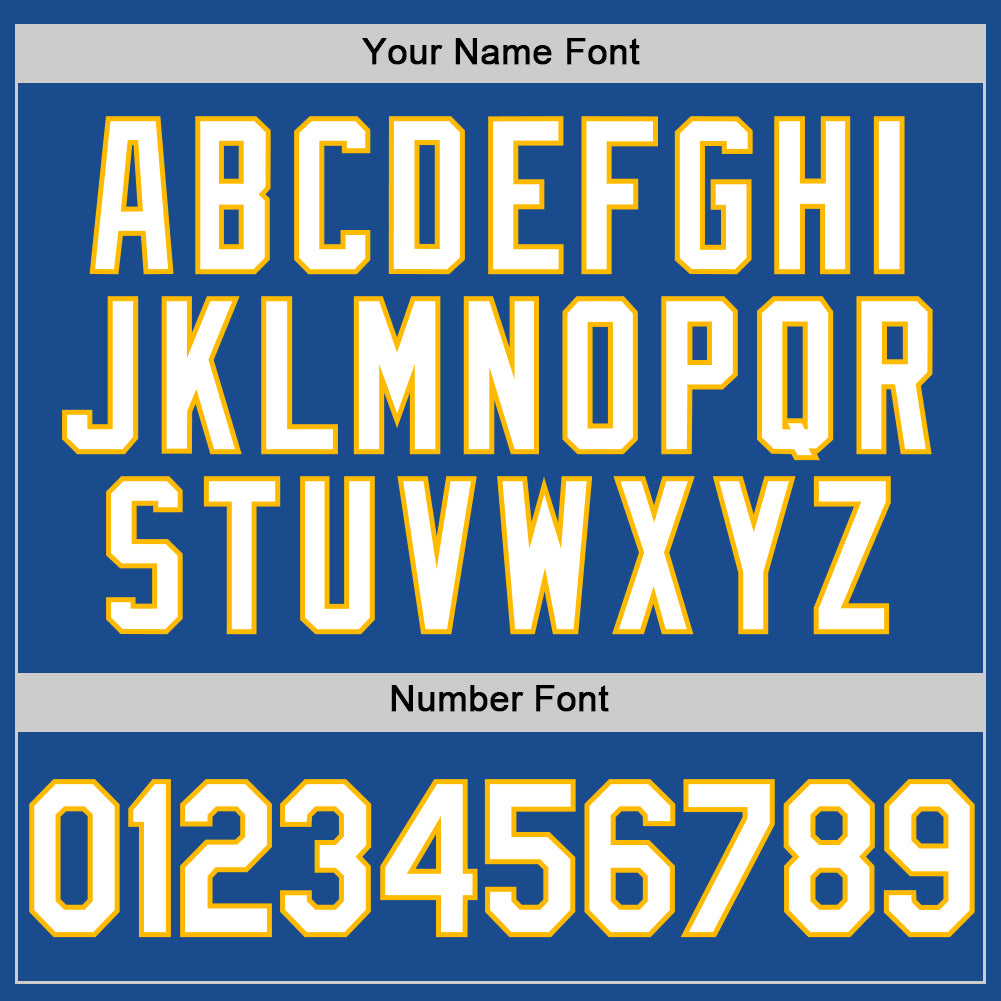 Custom Blue White-Gold Authentic Throwback Baseball Jersey