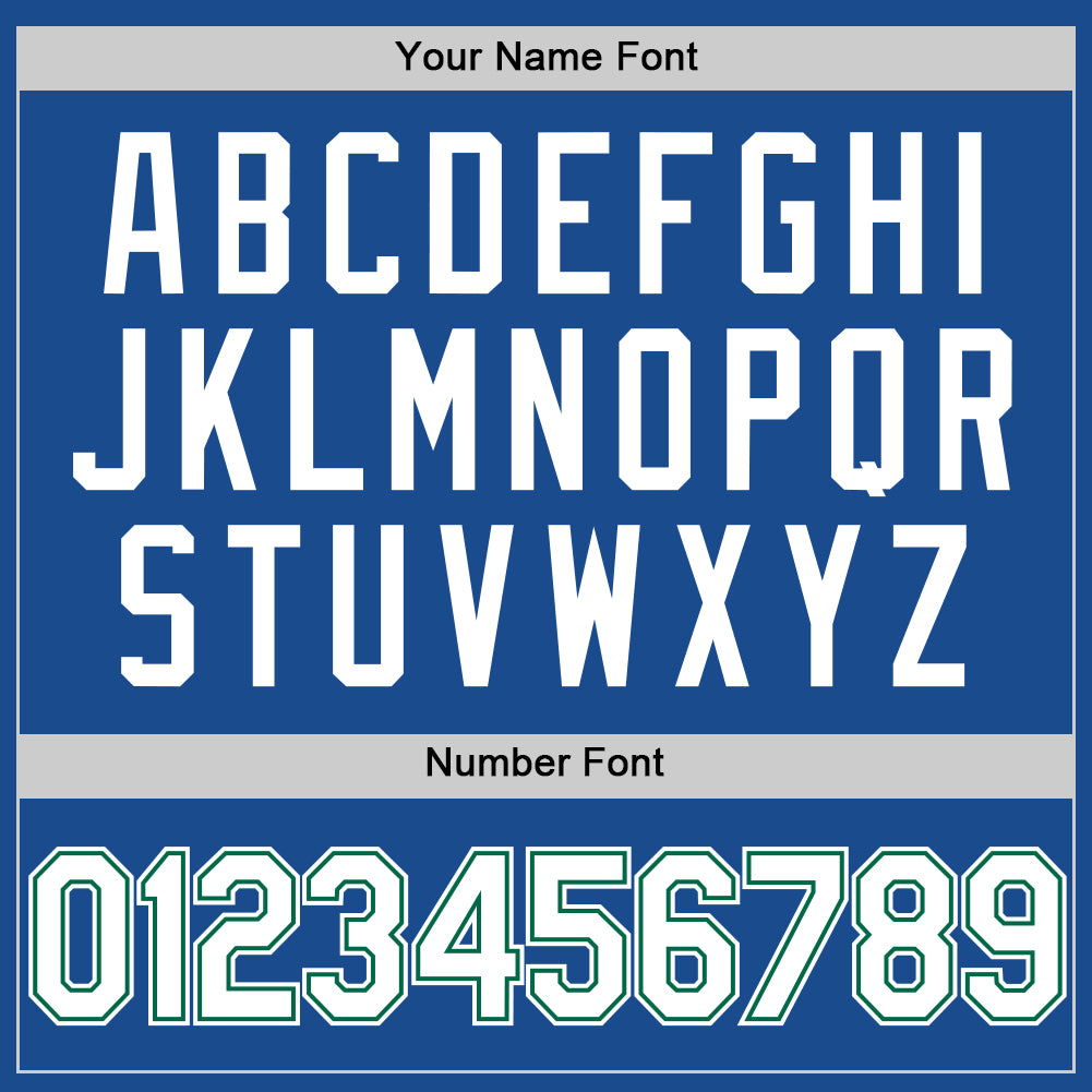 Custom Blue White-Kelly Green Authentic Throwback Baseball Jersey