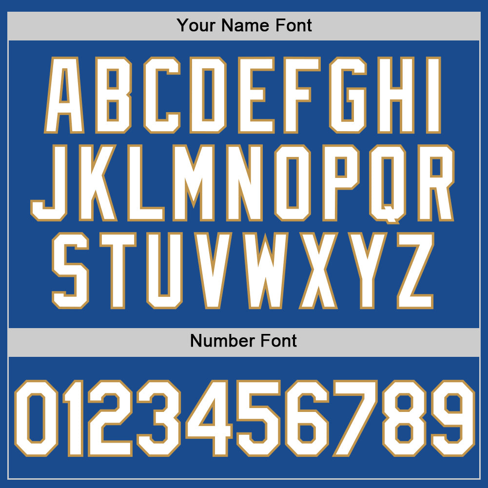 Custom Blue White-Old Gold Authentic Throwback Baseball Jersey