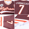 Custom Brown White-Orange Hockey Jersey