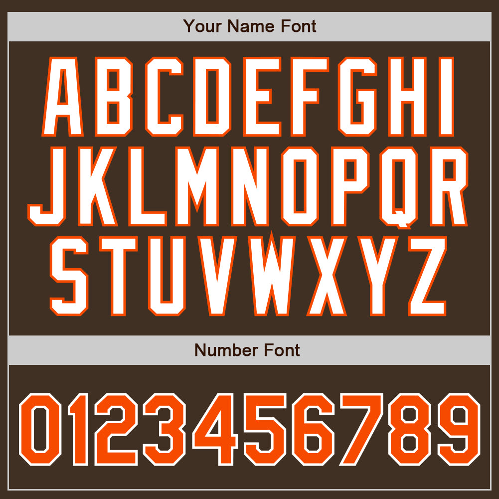 Custom Brown Orange Pinstripe Orange-White Authentic Baseball Jersey