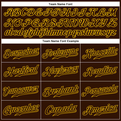 Custom Brown Brown-Gold Authentic Sleeveless Baseball Jersey