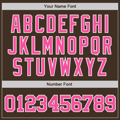 Custom Brown Pink-White Authentic Baseball Jersey