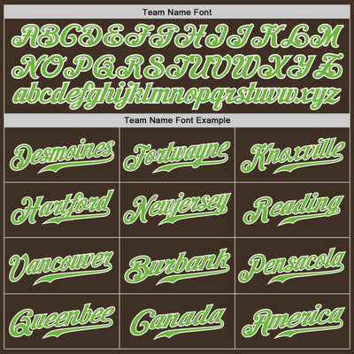 Custom Brown Neon Green-White Authentic Baseball Jersey