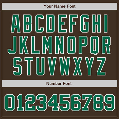 Custom Brown Kelly Green-White Authentic Baseball Jersey