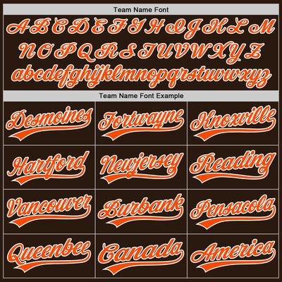 Custom Brown Orange-White Authentic Baseball Jersey