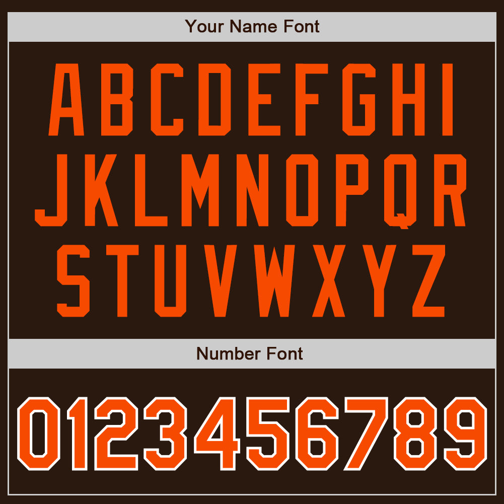 Custom Brown Orange-White Authentic Baseball Jersey