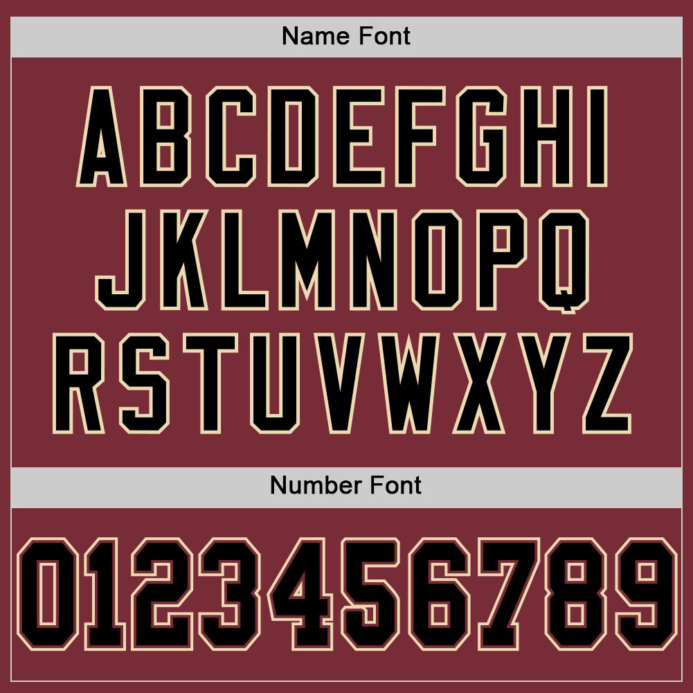 Custom Burgundy Black-Cream Mesh Authentic Football Jersey