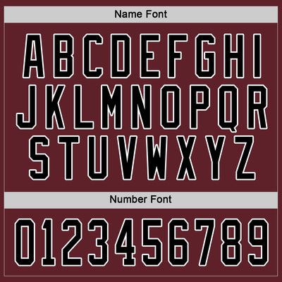 Custom Burgundy Black-White Hockey Jersey