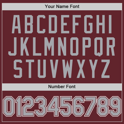 Custom Burgundy Gray-White Performance T-Shirt