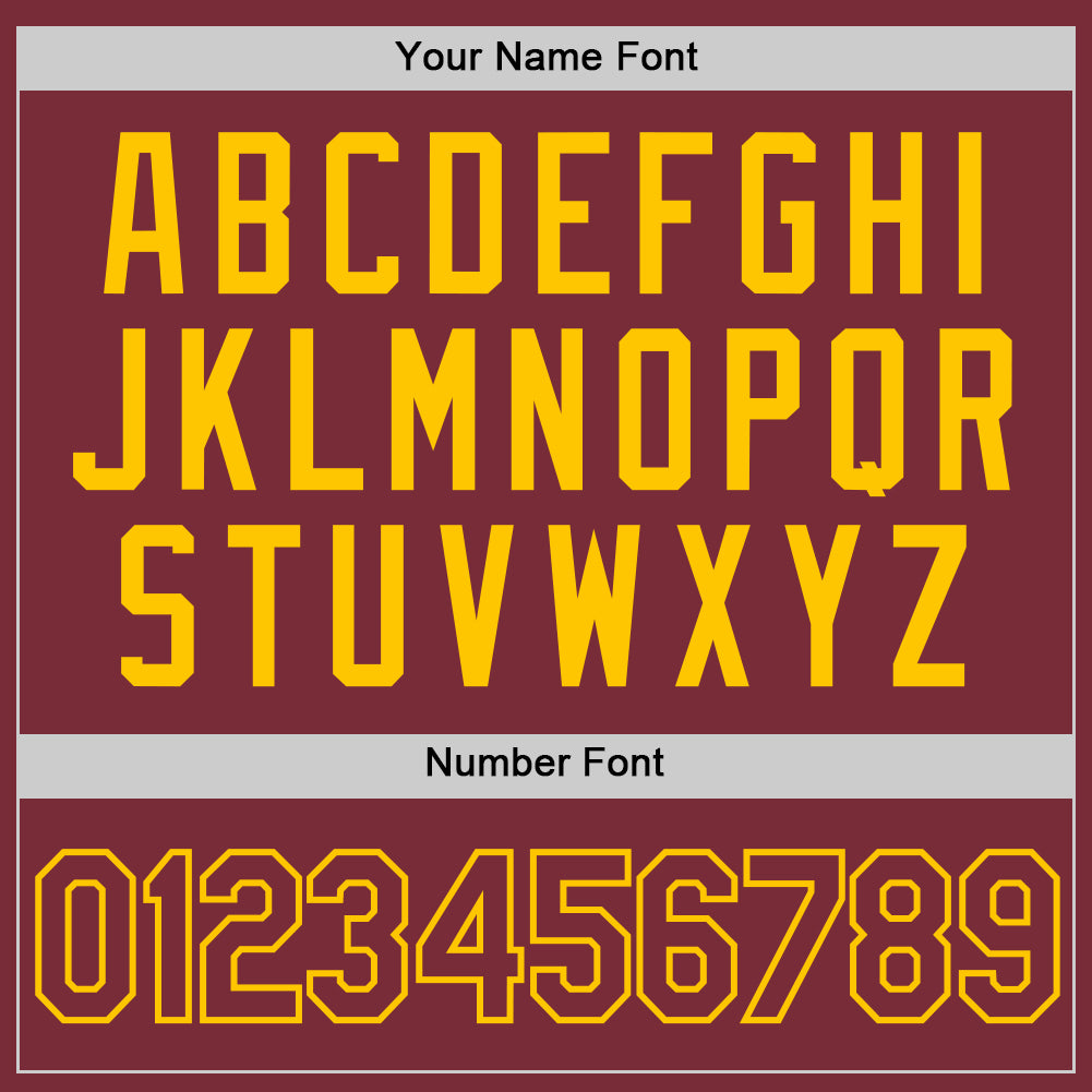 Custom Burgundy Yellow Authentic Baseball Jersey