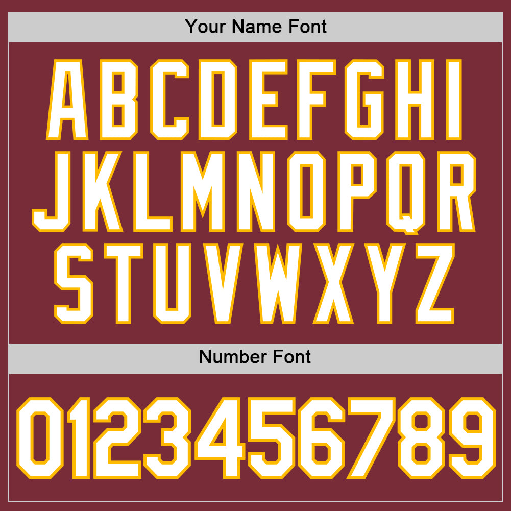 Custom Burgundy White-Gold Authentic Baseball Jersey