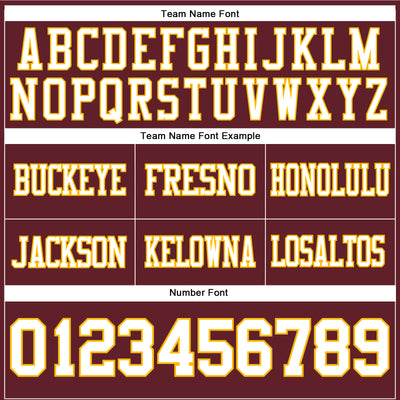 Custom Burgundy White-Gold Authentic Football Jersey