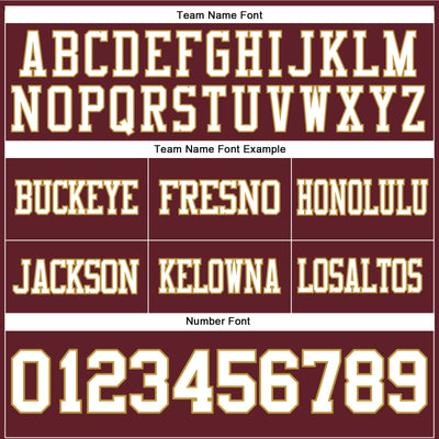 Custom Burgundy White-Old Gold Authentic Football Jersey
