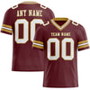 Custom Burgundy White-Old Gold Mesh Authentic Football Jersey