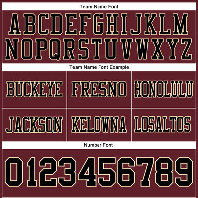 Custom Burgundy Black-City Cream Authentic Football Jersey