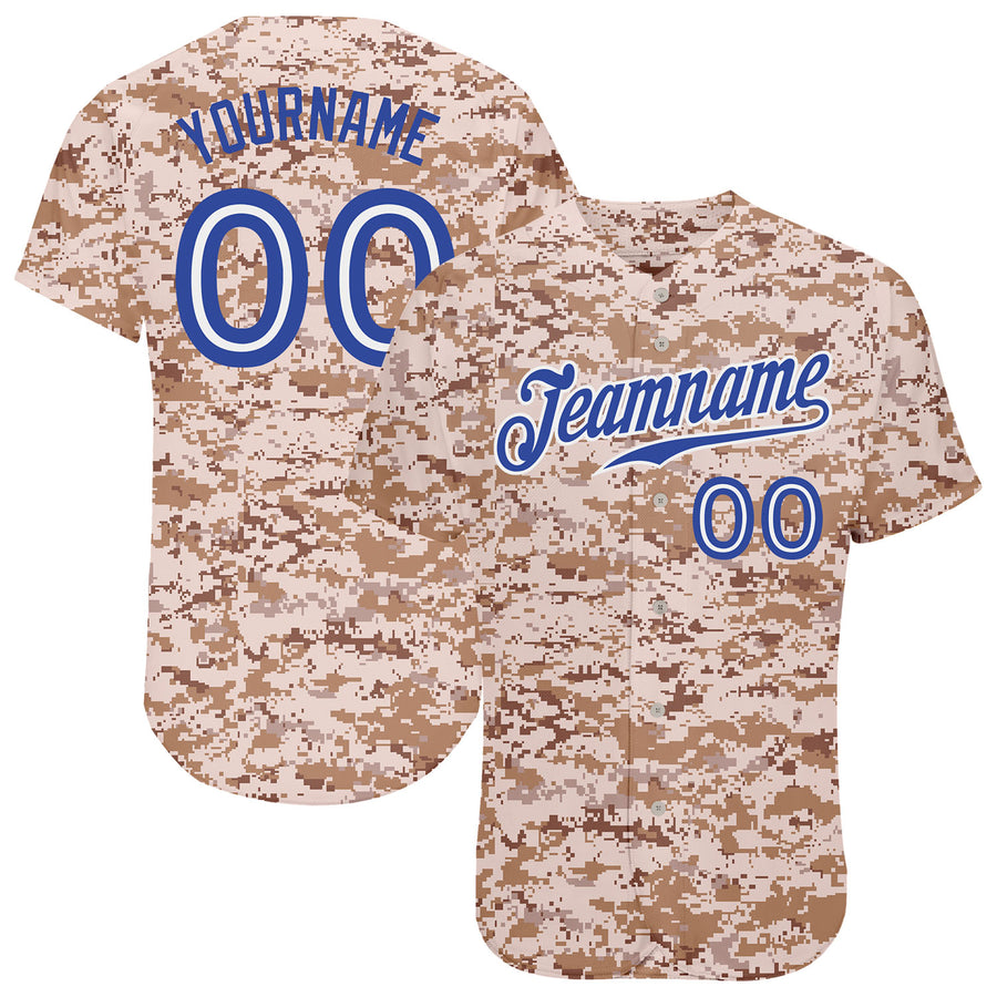 Custom Camo Royal-White Authentic Salute To Service Baseball Jersey