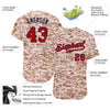 Custom Camo Red-Navy Authentic Salute To Service Baseball Jersey