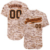Custom Camo Black-Orange Authentic Salute To Service Baseball Jersey