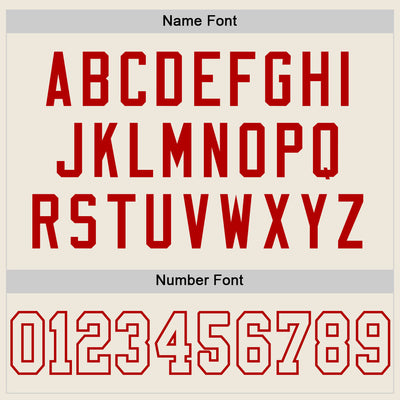 Custom Cream Cream-Red Mesh Authentic Football Jersey