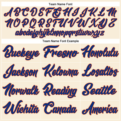 Custom Cream Royal-Orange Authentic Baseball Jersey