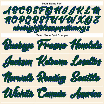 Custom Cream Green-Royal Authentic Baseball Jersey