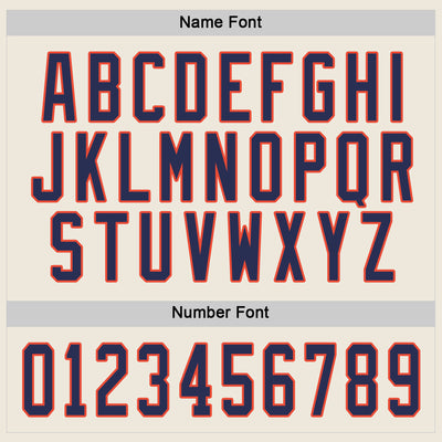 Custom Cream Navy-Orange Hockey Jersey