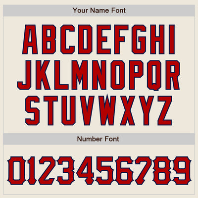 Custom Cream Red Pinstripe Red-Navy Authentic Baseball Jersey