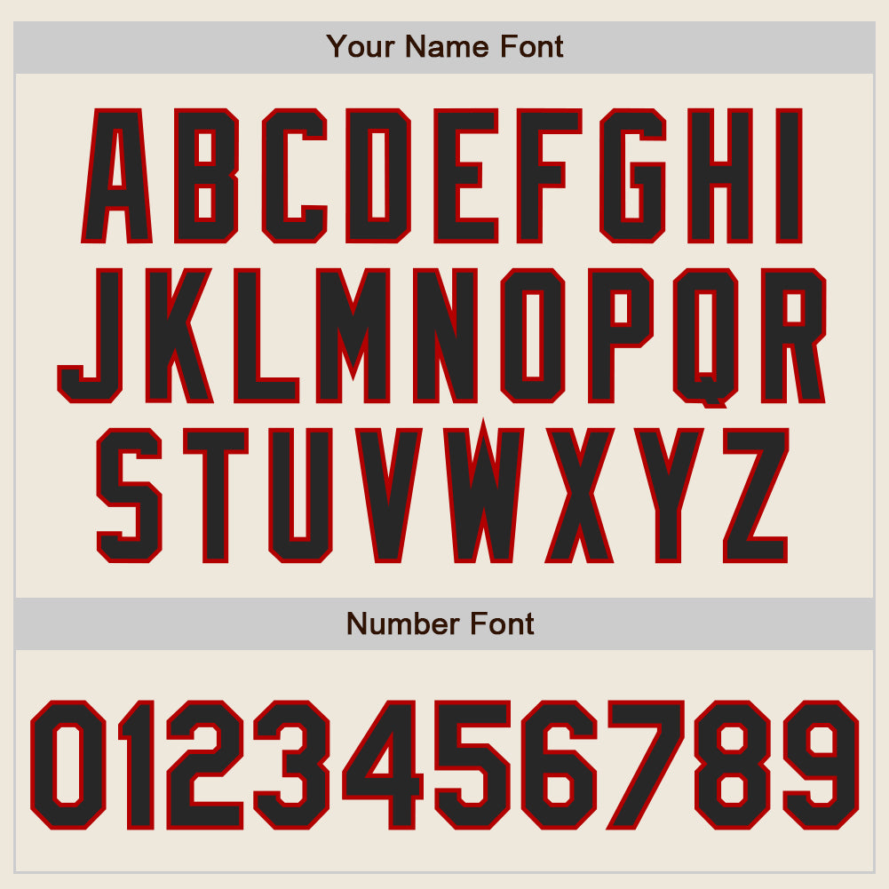 Custom Cream Black-Red Authentic Baseball Jersey