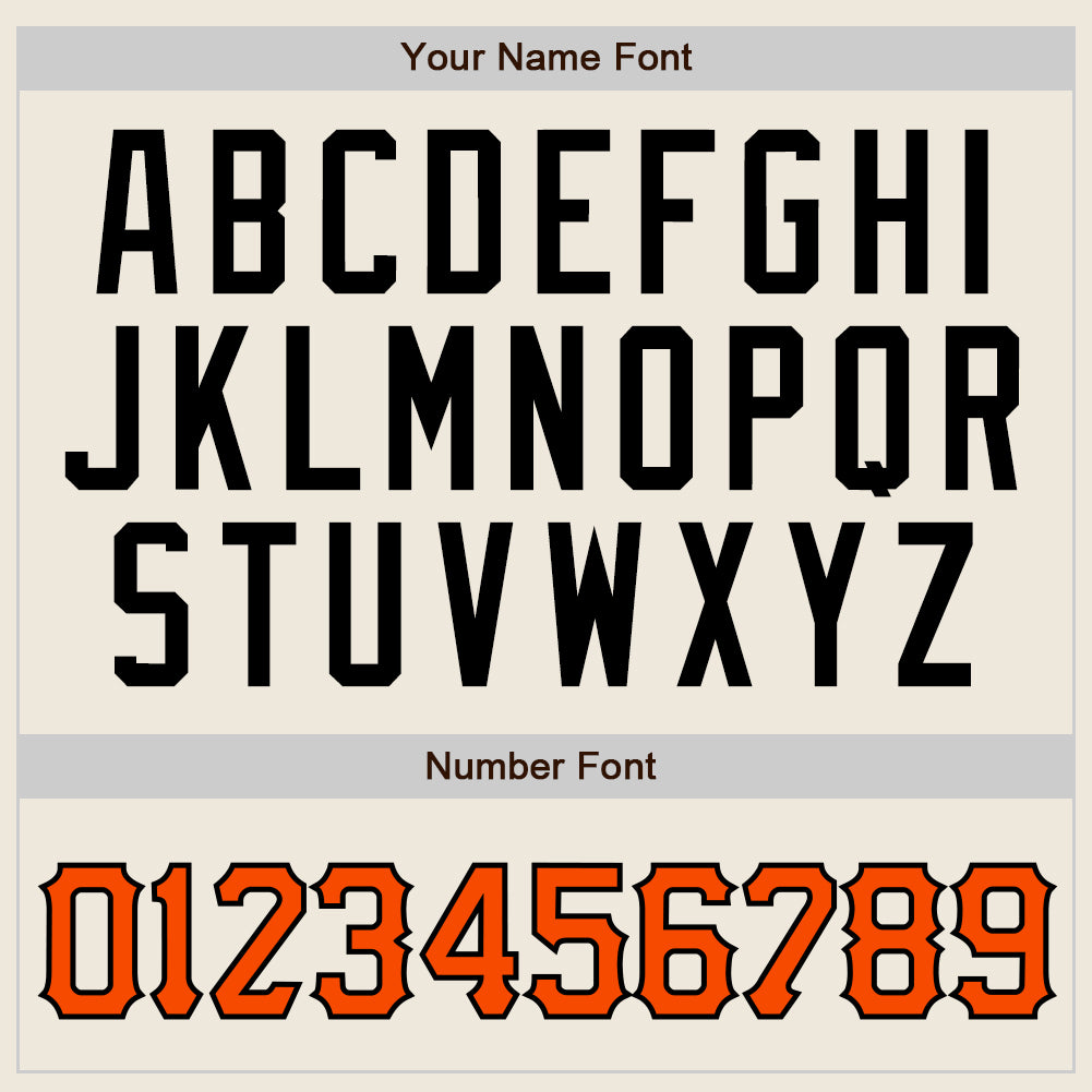 Custom Cream Black Pinstripe Orange-Black Authentic Baseball Jersey